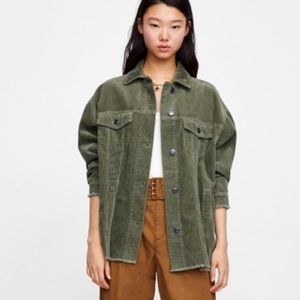 Zara Green Corduroy shaket ( shirt/ jacket)
